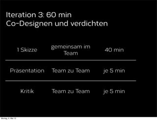 Iteration 3: 60 min
Co-Designen und verdichten
 