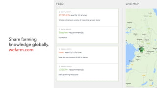 Share farming
knowledge globally.
wefarm.com
 