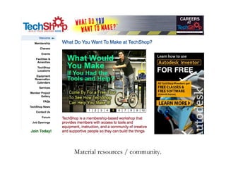 Material resources / community. 