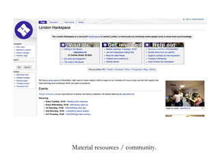 Material resources / community. 