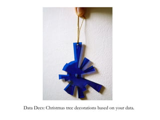 Data Decs: Christmas tree decorations based on your data. 