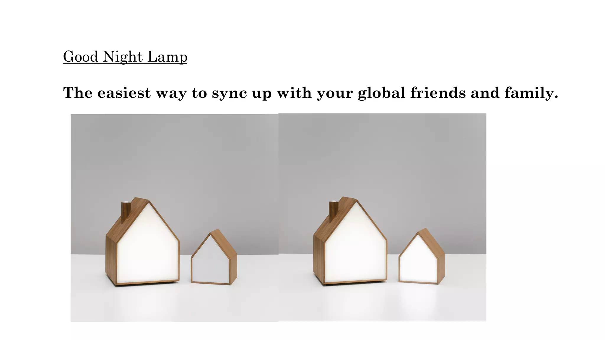 Good Night Lamp
The easiest way to sync up with your global friends and family.
 