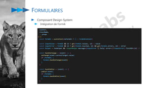 FORMULAIRES
Composant Design-System
Intégration de Formik
 
