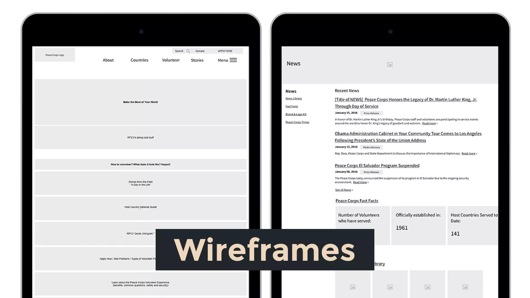 Wireframes
 