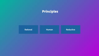 Principles
Human ReductiveRational
 