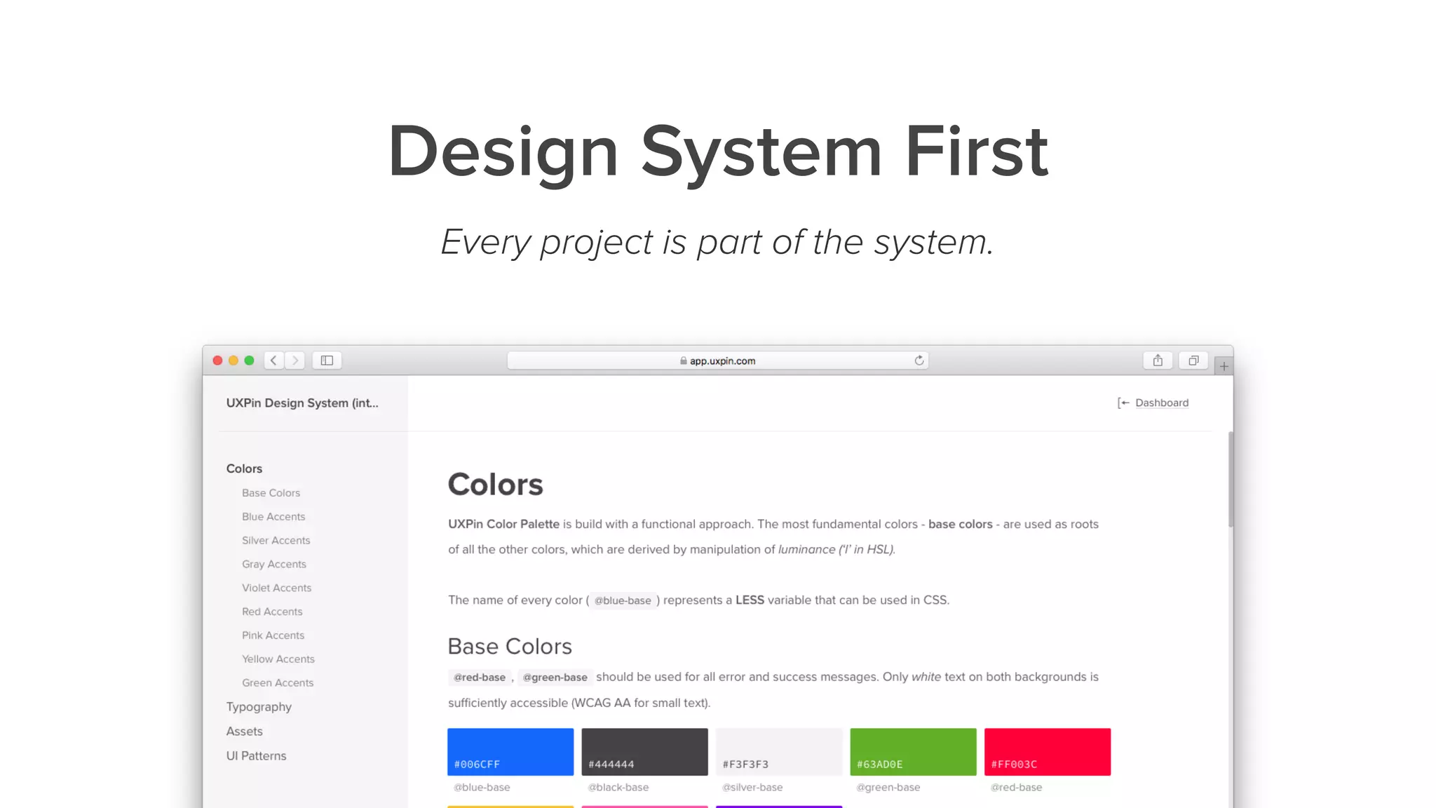 Design System First
Every project is part of the system.
 