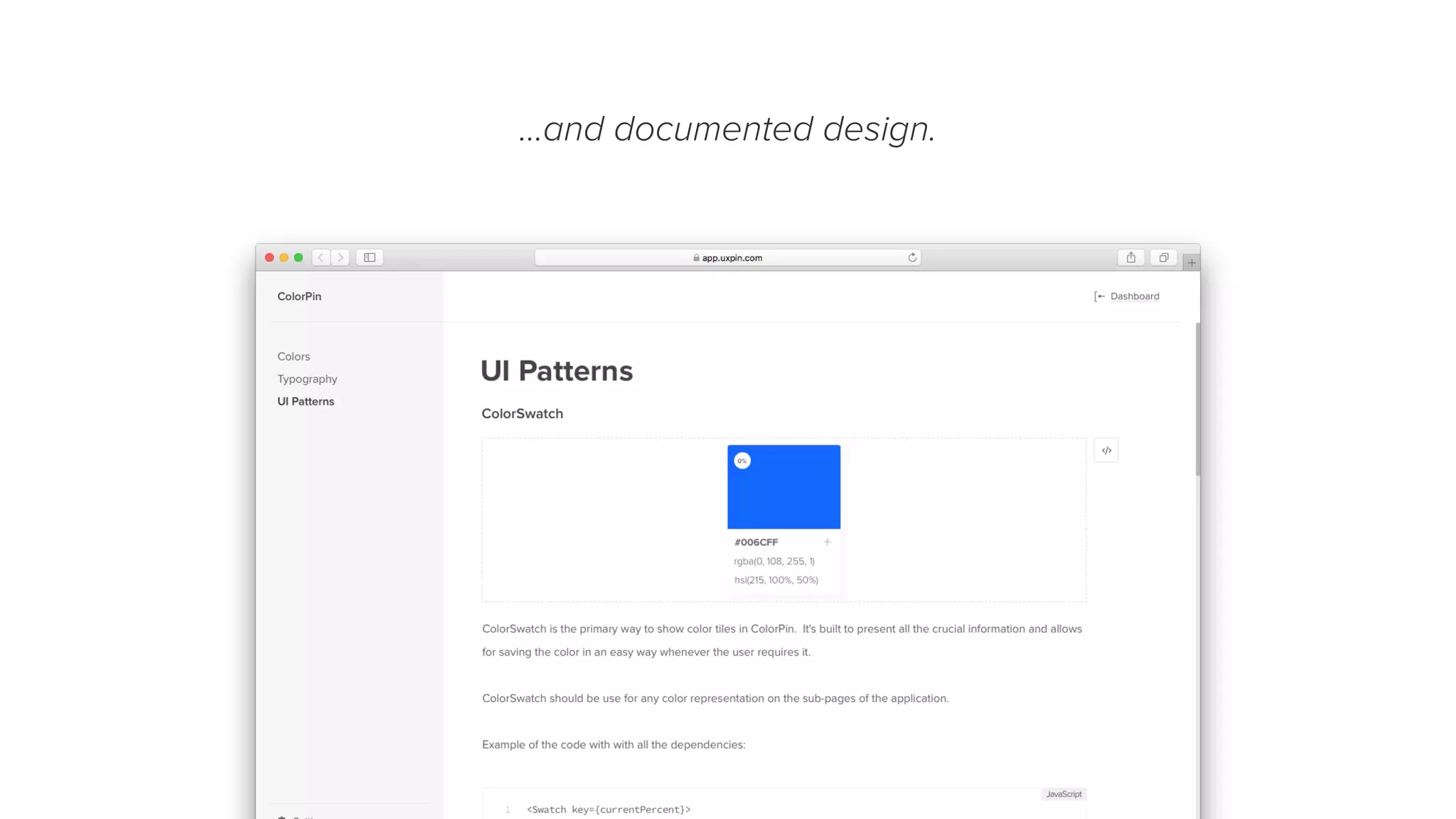 …and documented design.
 