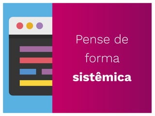 Pense de
forma
sistêmica
 