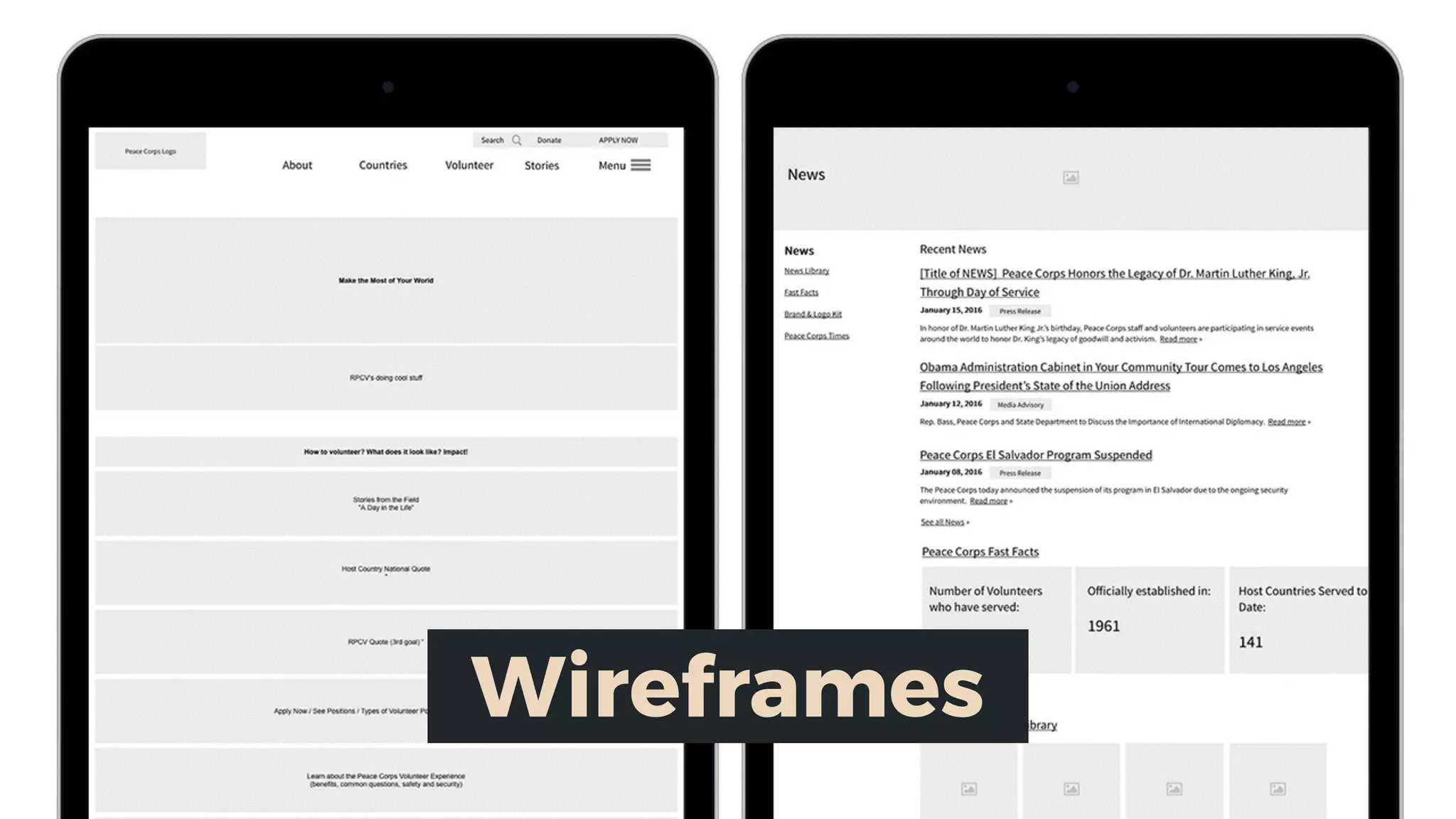 Wireframes
 