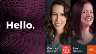 Hello.
Amy
@avainie
Courtney
@circlish
 