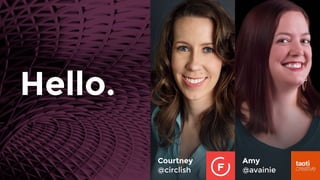 Hello.
Amy
@avainie
Courtney
@circlish
 