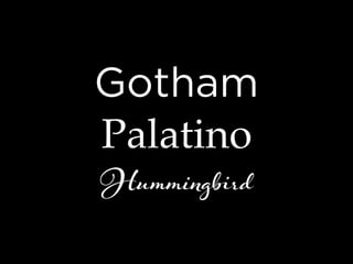 Gotham
Palatino
Hummingbird
 