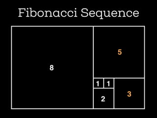1 1
2
3
5
8
Fibonacci Sequence
 