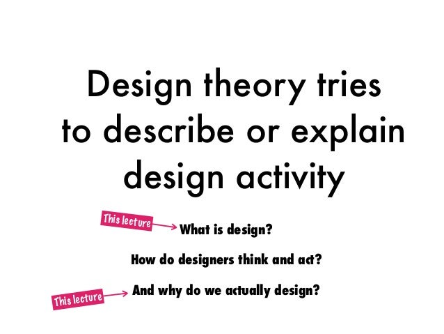 design theory lecture 01 what is design design theory