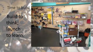 Time to build
Build to
think;
launch
to learn.
 
