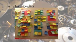 Examples of buckets
http://www.hastac.org/blogs/slgrant/2013/10/23/5-badge-system-design-classes-you-are-here
 