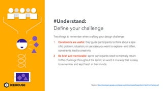 #Understand:
Define your challenge
Source: https://developers.google.com/design-sprint/downloads/DesignSprint-NewFormFactors.pdf
 