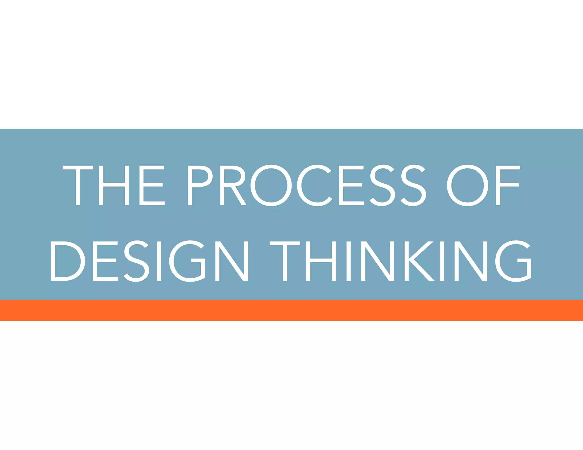 THE PROCESS OF
DESIGN THINKING
 