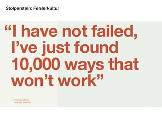 Stolperstein: Fehlerkultur
 