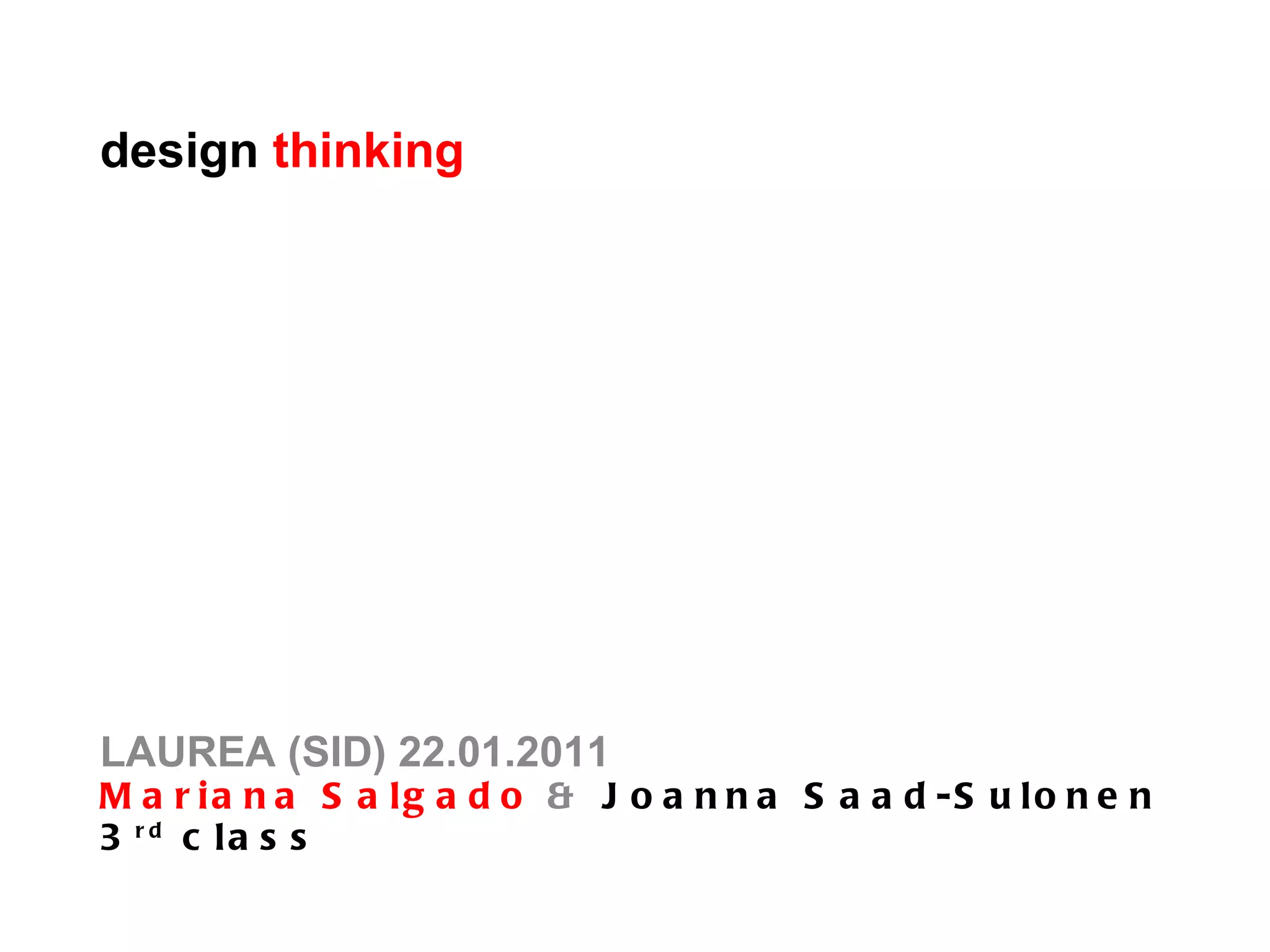 Design thinking, critical artefacts | PPT
