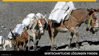 © SAP 2013 | AG. All rights reserved.
   ©  2013 SAP 10
                                        WIRTSCHAFTLICHE	
  LÖSUNGEN	
  FINDEN.	
  
                                                                          © SAP 201210 10
                                                                         Public      |
 