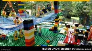 © SAP 2013 | AG. All rights reserved.
   ©  2013 SAP 33
                                        TESTEN	
  UND	
  ITERIEREN	
  Durch	
  Fehler	
  lernen.	
  	
  
                                                                                          © SAP 201233 33
                                                                                         Public      |
 