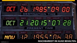 © SAP 2013 | AG. All rights reserved.
   ©  2013 SAP 9
                                        MACHBARKEIT	
  IM	
  AUGE	
  BEHALTEN.	
  
                                                                          © SAP 20129 | 9
                                                                        Public
 