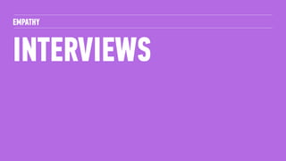 INTERVIEWS
EMPATHY
 