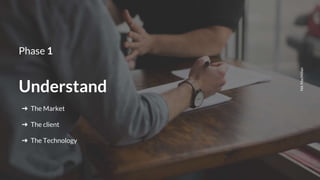 Understand
➔ The Market
➔ The client
➔ The Technology
NikMacMillan
Phase 1
 