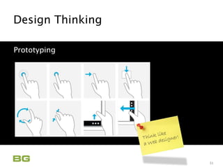 Being Guided
Care Never Sleeps
Design Thinking
Innovation Applied
31
Prototyping
 