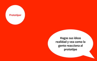 Prototipar	
  
Hagas	
  sus	
  ideas	
  
realidad	
  y	
  vea	
  como	
  la	
  
gente	
  reacciona	
  al	
  
prototipo	
  
 