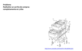 Problema	
  
Rediseñar	
  un	
  carrito	
  de	
  compras	
  
completamente	
  en	
  5	
  días	
  	
  
http://www.youtube.com/watch?v=McabDMc9Z4Y	
  
	
  
 