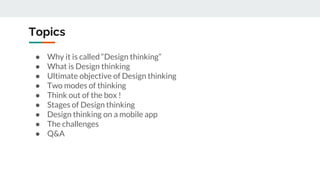 Design thinking An Into & Orientation | PPTX