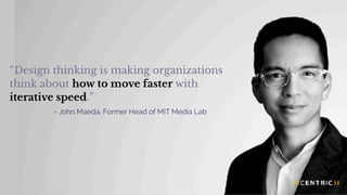 “Design thinking is making organizations
think about how to move faster with
iterative speed.”
- John Maeda, Former Head of MIT Media Lab
 