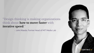 “Design thinking is making organizations
think about how to move faster with
iterative speed.”
- John Maeda, Former Head o...