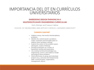 IMPORTANCIA DEL DT EN CURRÍCULOS
UNIVERSITARIOS
 