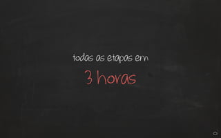 todas as etapas em 
3 horas 
 