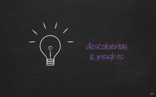 descobertas 
e insights 
 