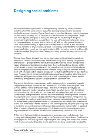 Design For Social Problem Design thinking and the big society | PDF