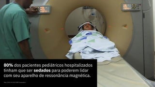 80% dos pacientes pediátricos hospitalizados
tinham que ser sedados para poderem lidar
com seu aparelho de ressonância magnética.
Maio, 2019 / © 2019 IBM Corporation 51
 