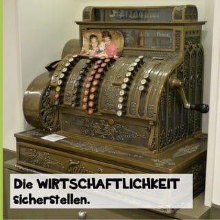 Die WIRTSCHAFTLICHKEIT
sicherstellen.

 