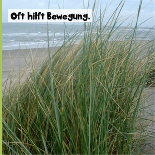 Oft hilft Bewegung.

 