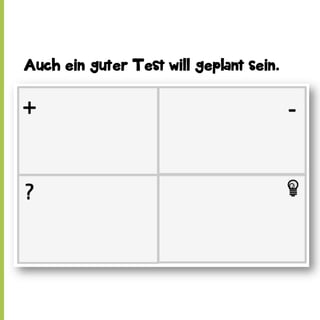 Auch ein guter Test will geplant sein.

 