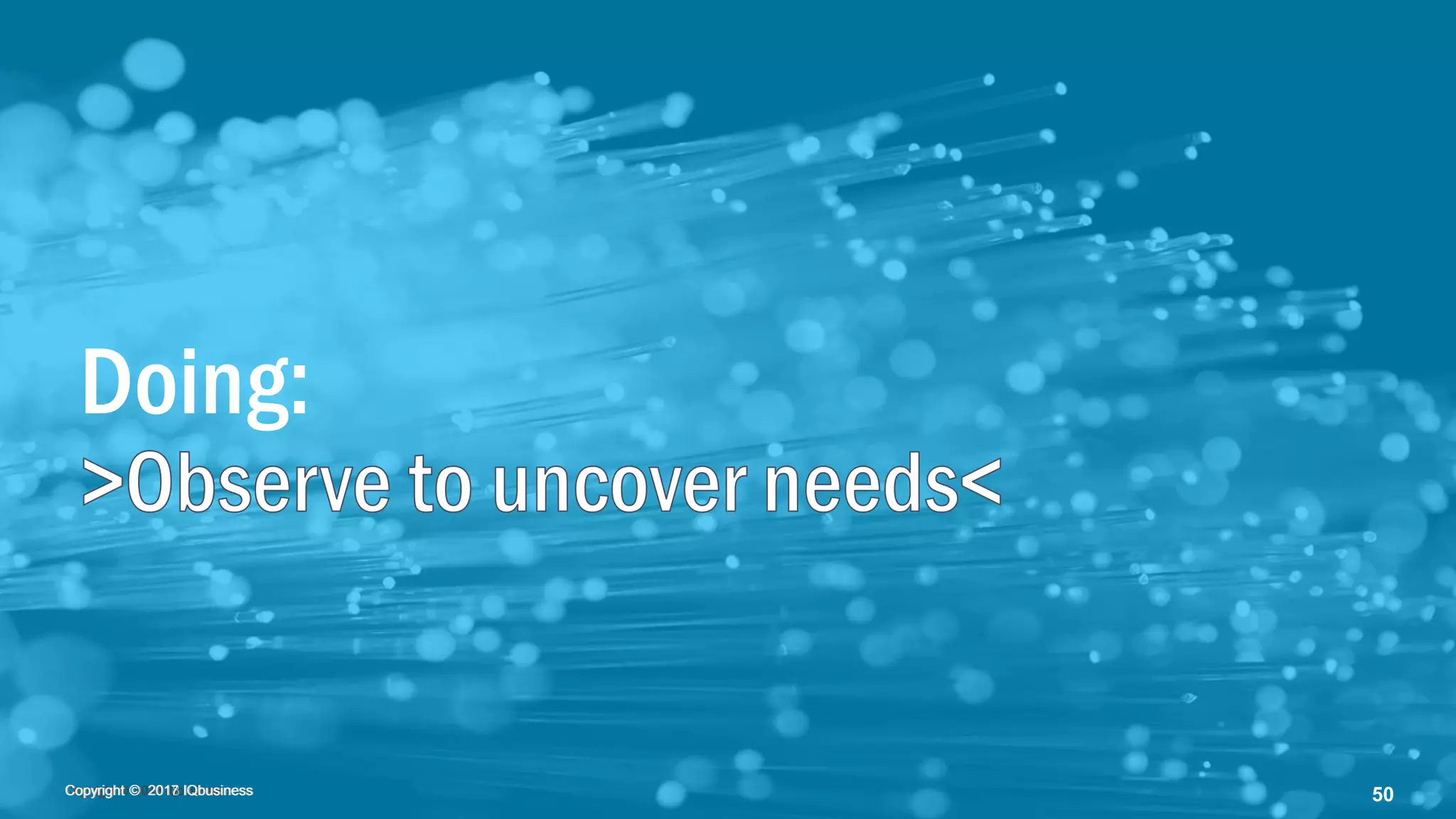 Copyright © 2018 IQbusinessCopyright © 2018 IQbusiness 50Copyright © 2017 IQbusiness
Doing:
 