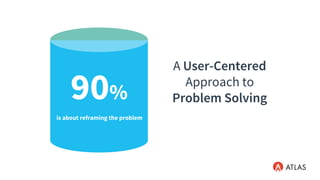 A User-Centered
Approach to
Problem Solving90%
is about reframing the problem
 