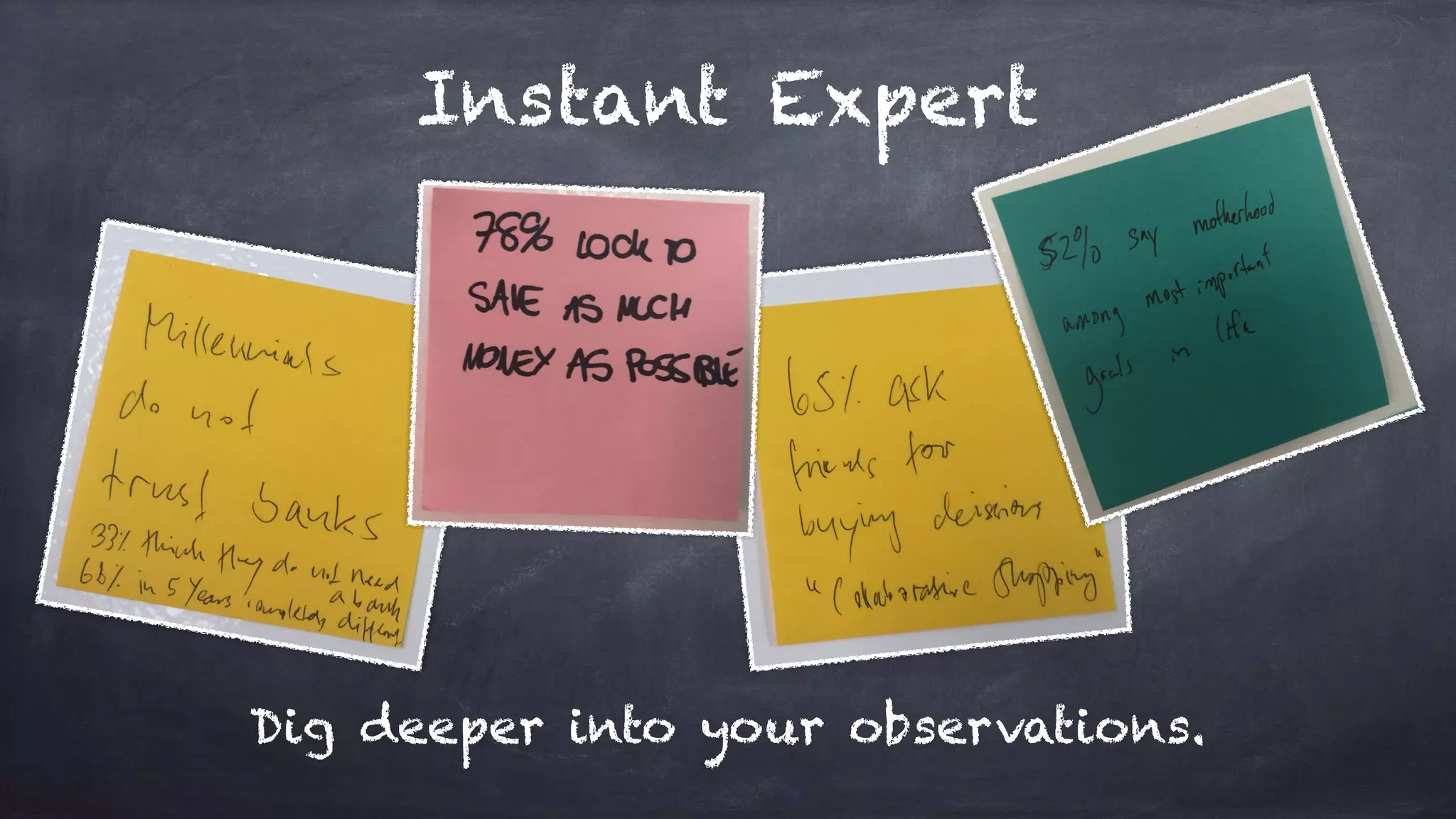 Instant Expert
Dig deeper into your observations.
 