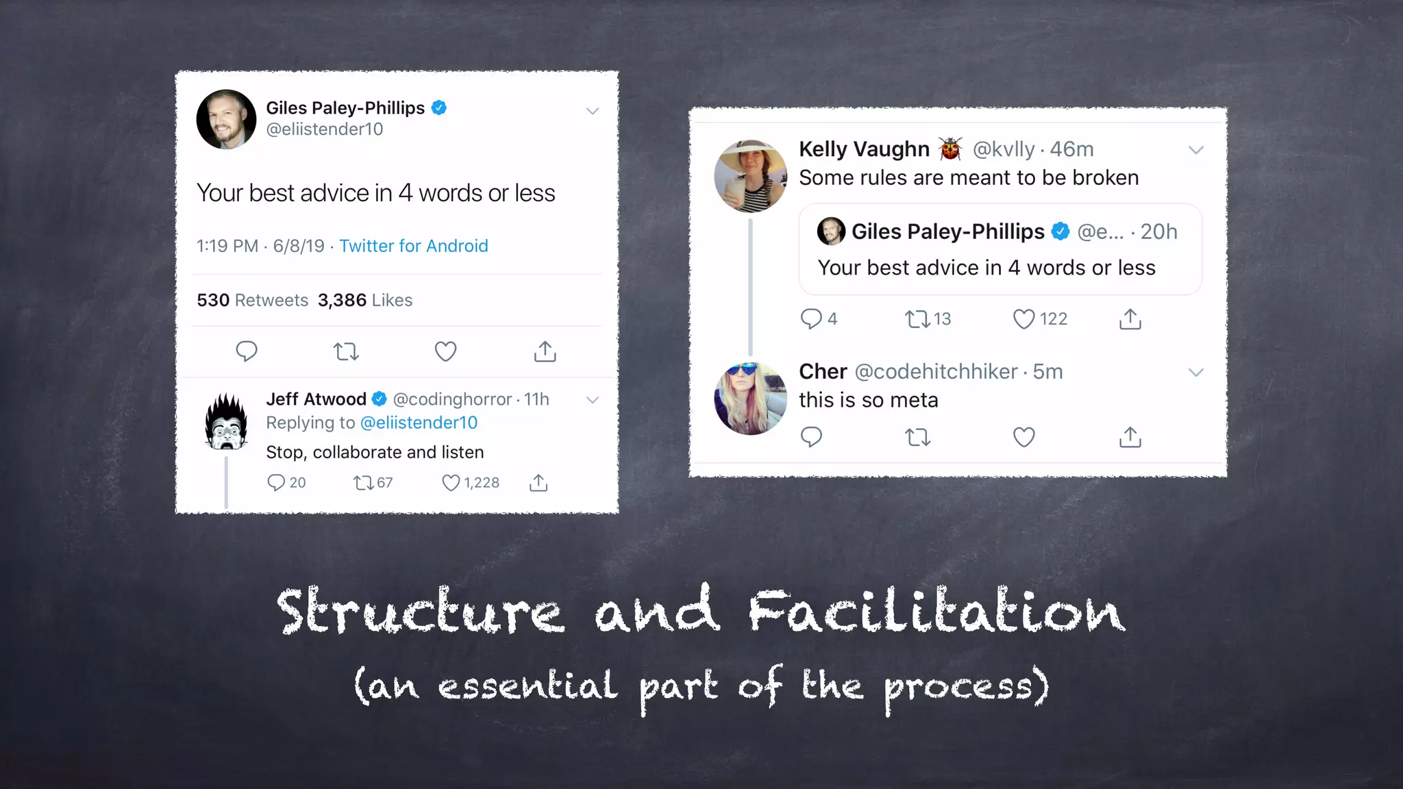 Structure and Facilitation
(an essential part of the process)
 