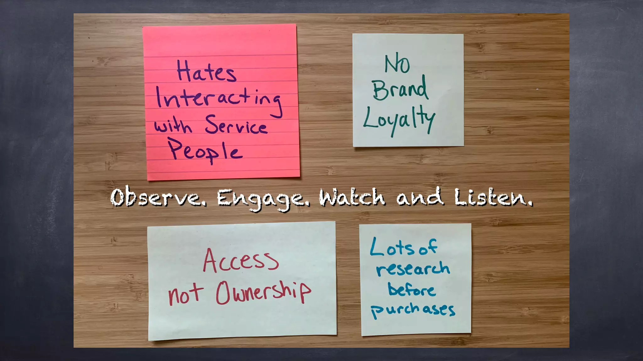 Observe. Engage. Watch and Listen.
 