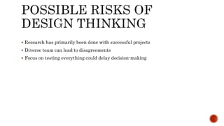  Research has primarily been done with successful projects
 Diverse team can lead to disagreements
 Focus on testing everything could delay decision-making
 