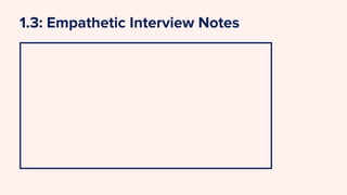1.3: Empathetic Interview Notes
 
